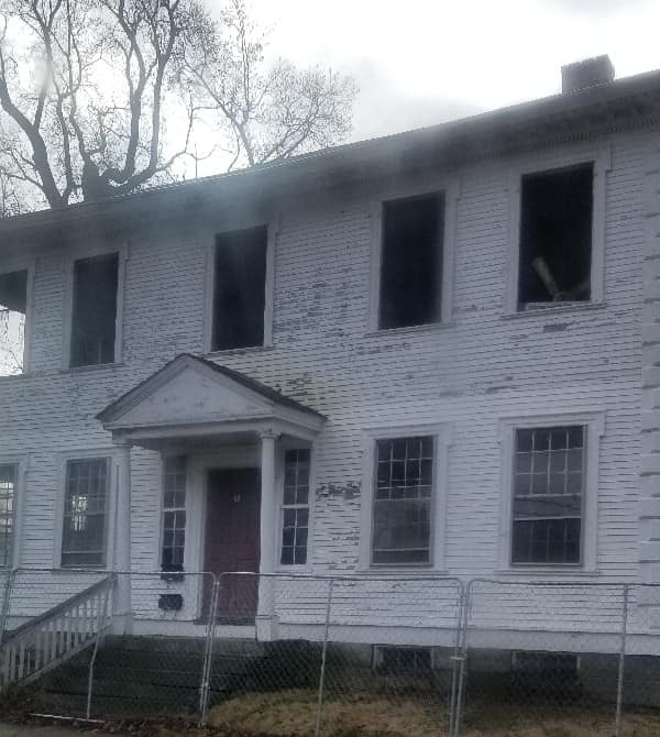 Coggshell house windows removed on top floor