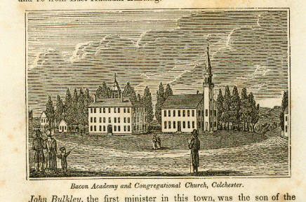 1836 engraving of  Bacon Academy