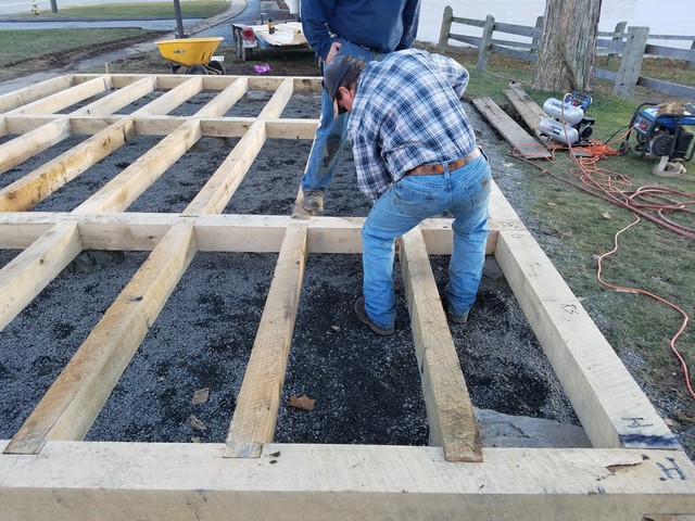 Native oak sills & stone foundation